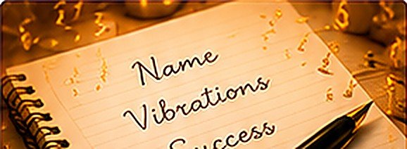 Notebook with the words Name, Vibrations and Success