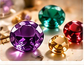 Colourful cut gemstones